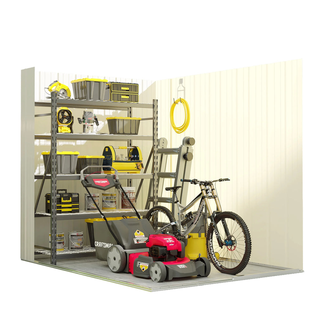 Outdoor Metal Storage Shed 5x7ft with Pent Roof J741914