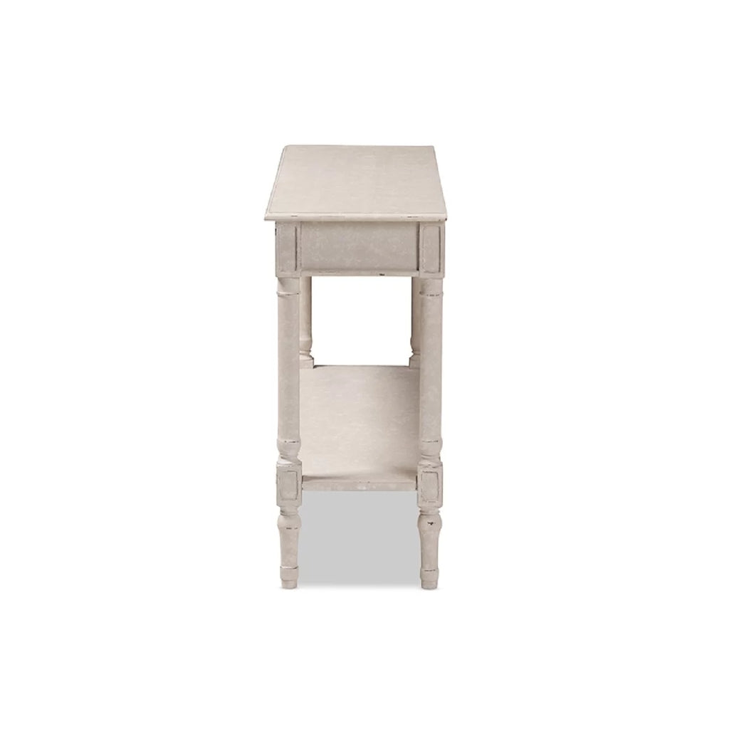 Whitewashed 1-Drawer Console Table J9002
