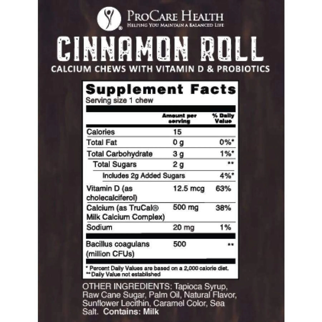 Calcium Soft Chew 500mg Cinnamon Roll, 90 Count N276