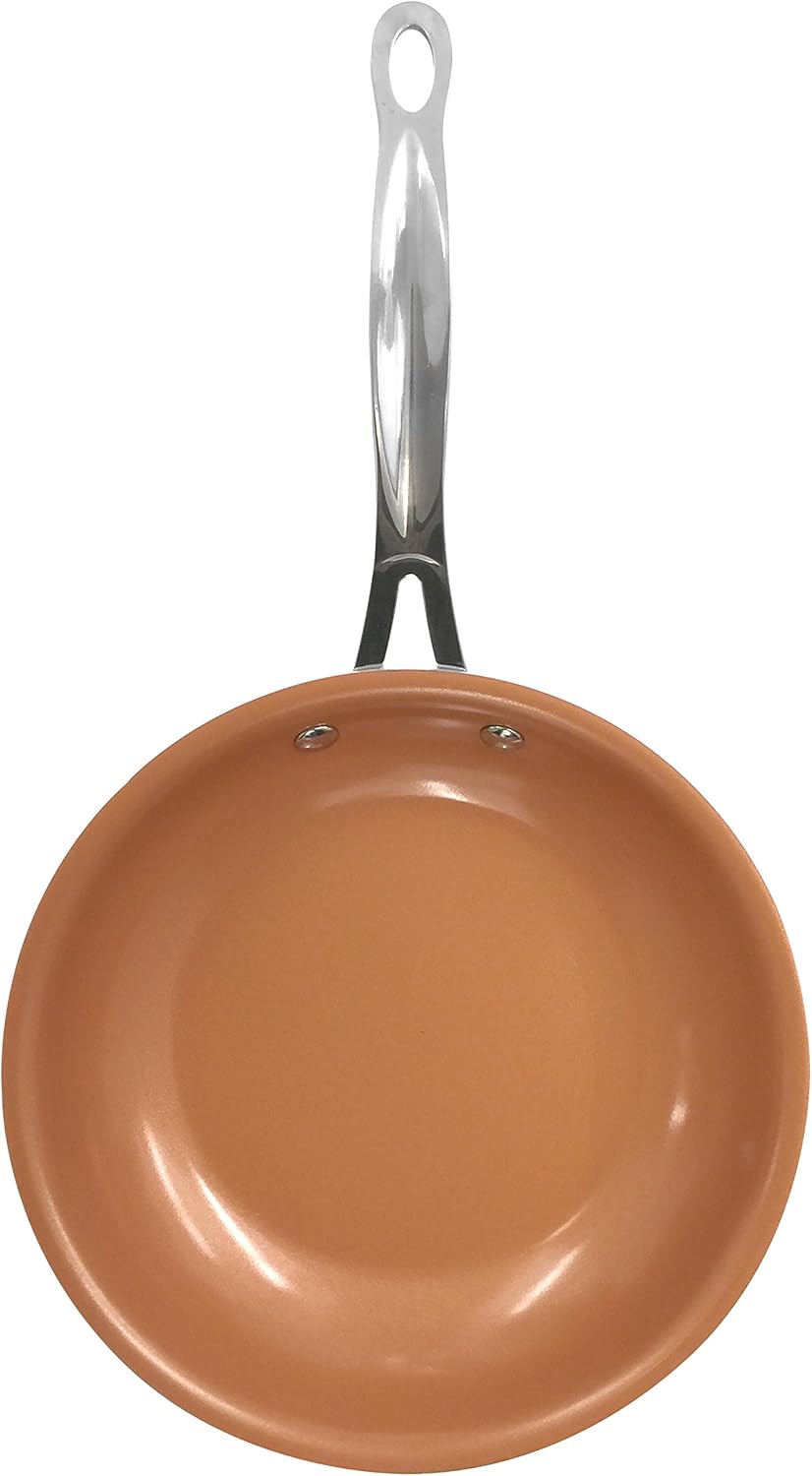 Ceramic and Titanium Nonstick Fry Pan, Red, 11" M6644