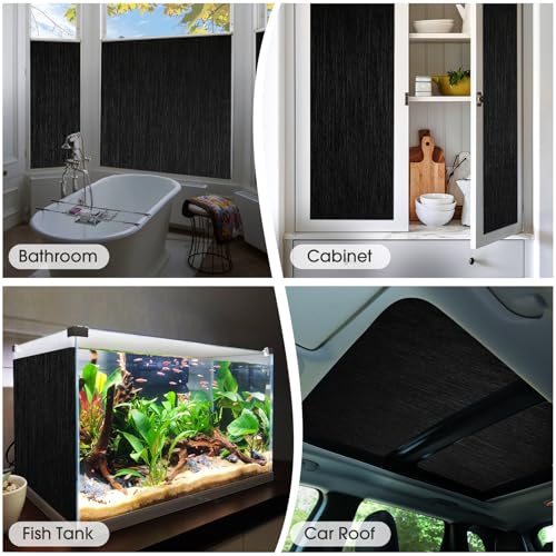 Blackout Window Privacy Film Anti UV Static Cling Removable Room Darkening Tint V6587