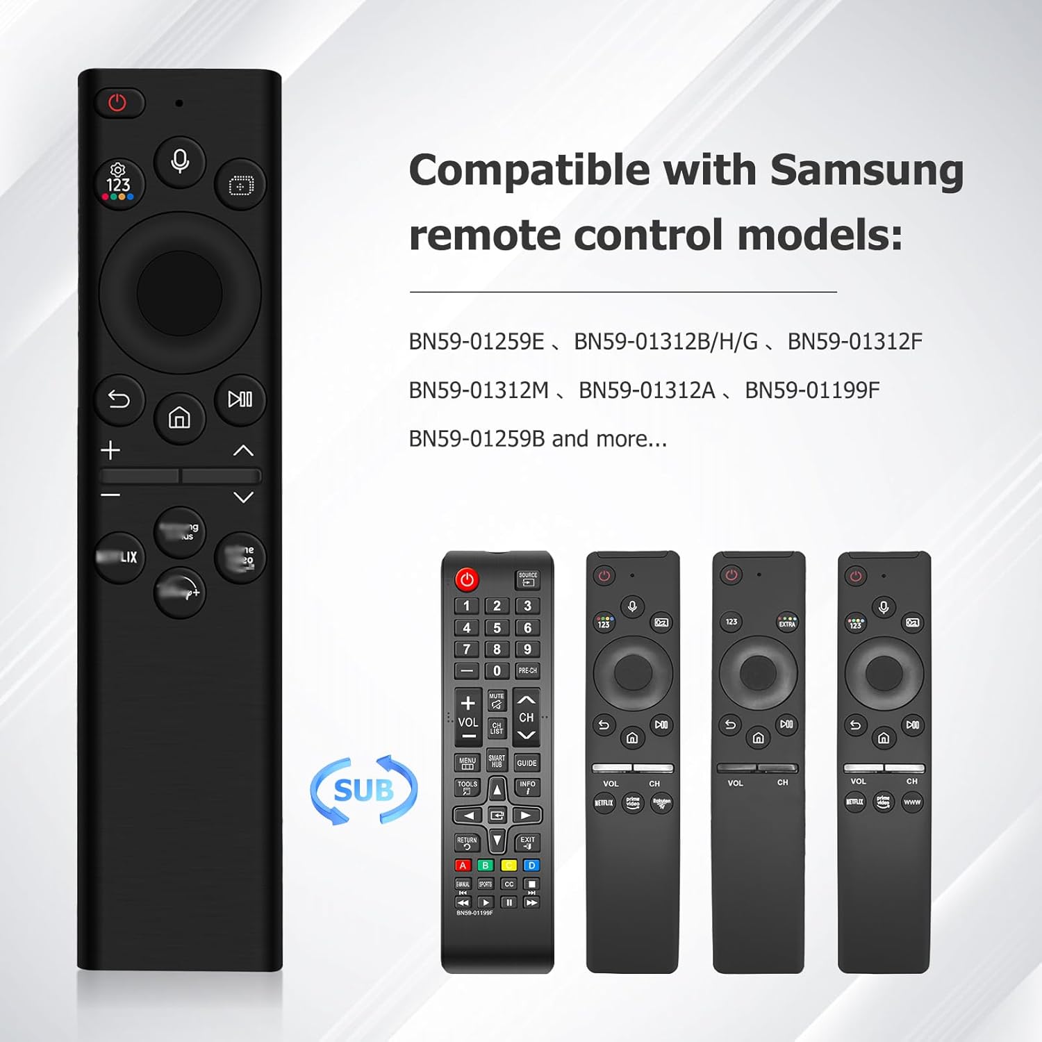 Voice Remote Replacement for Samsung Crystal UHD QLED 4K 8K Smart TV K151