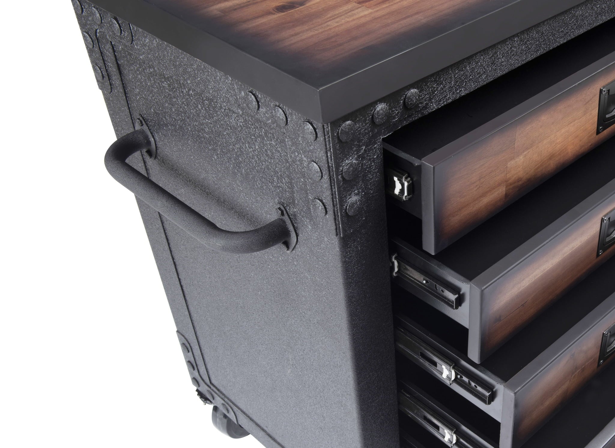 Rolling Tool Chest with Wood Top, 5 Drawers T49470