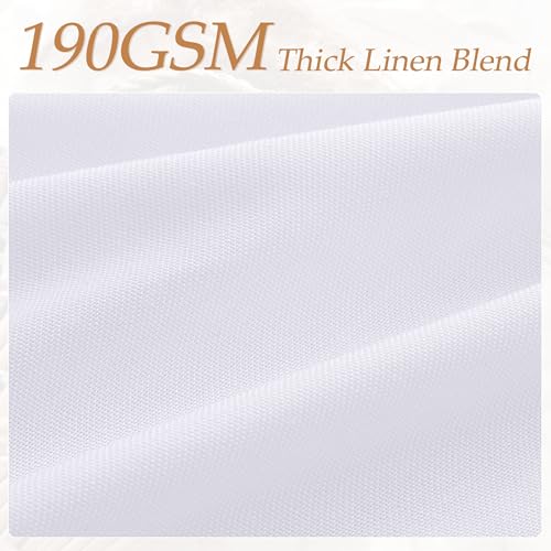 Natural Cream Linen Curtains 90 inch Long 2 Panels Semi Sheer Light Filtering D3435