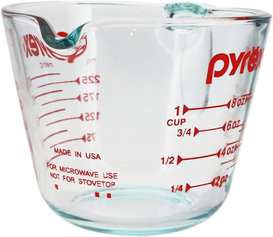 Measuring Cup, Clear with Red Measurements O2226
