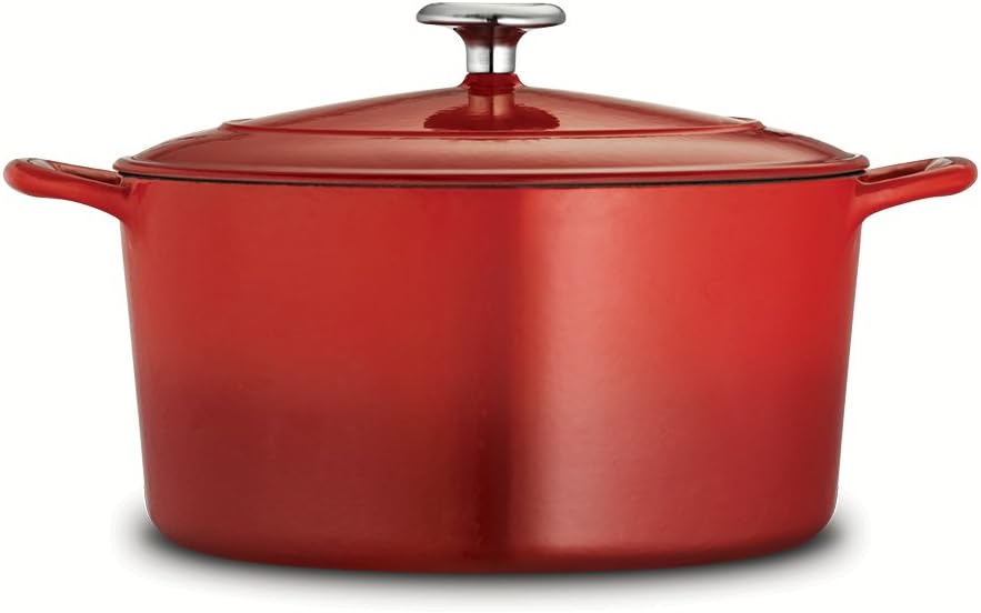 Enameled Cast Iron Dutch Oven, 6.5-Quart, Red D254873