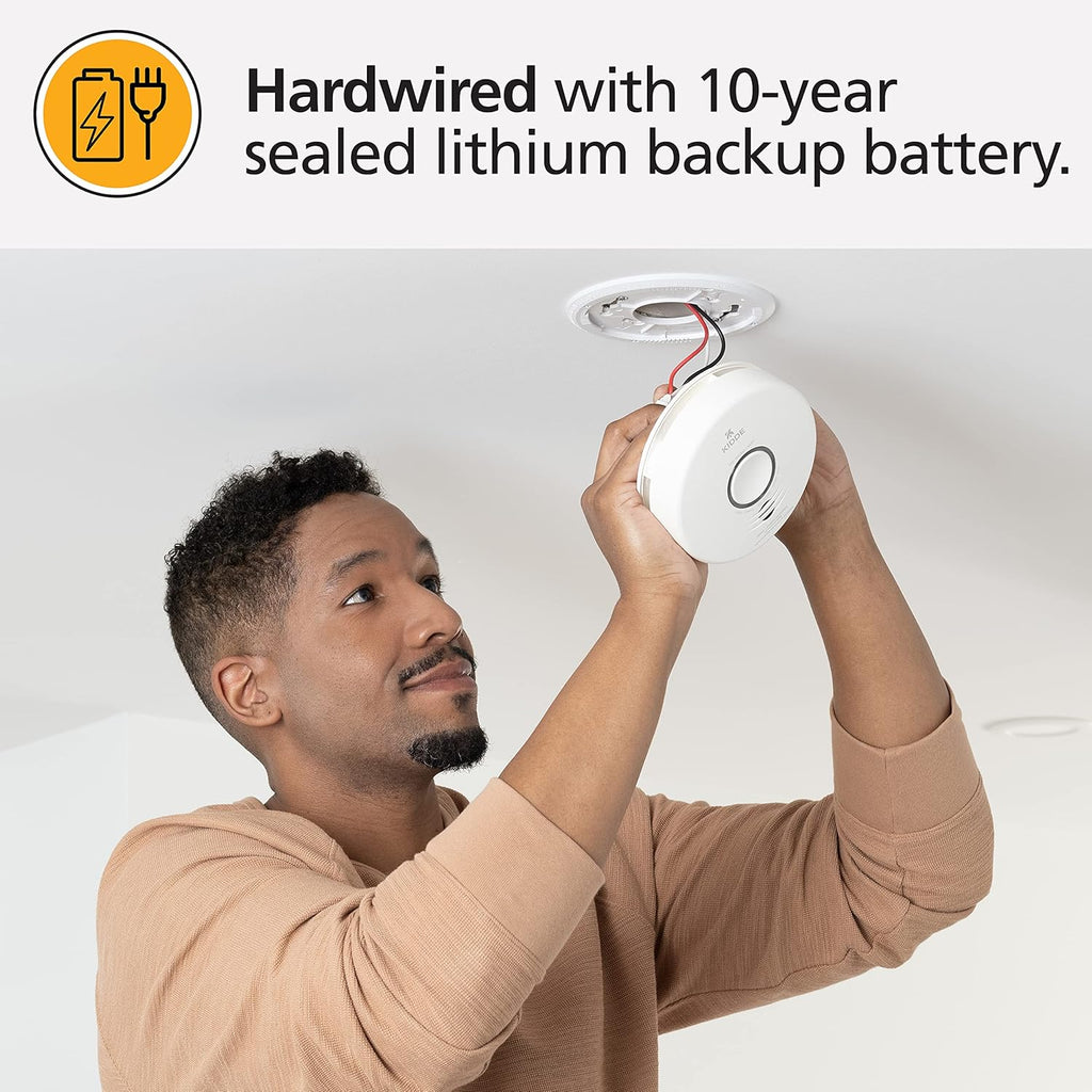 Smart Smoke Detector & Indoor Air Quality Monitor, WiFi, Hardwired with Battery Backup Z68482