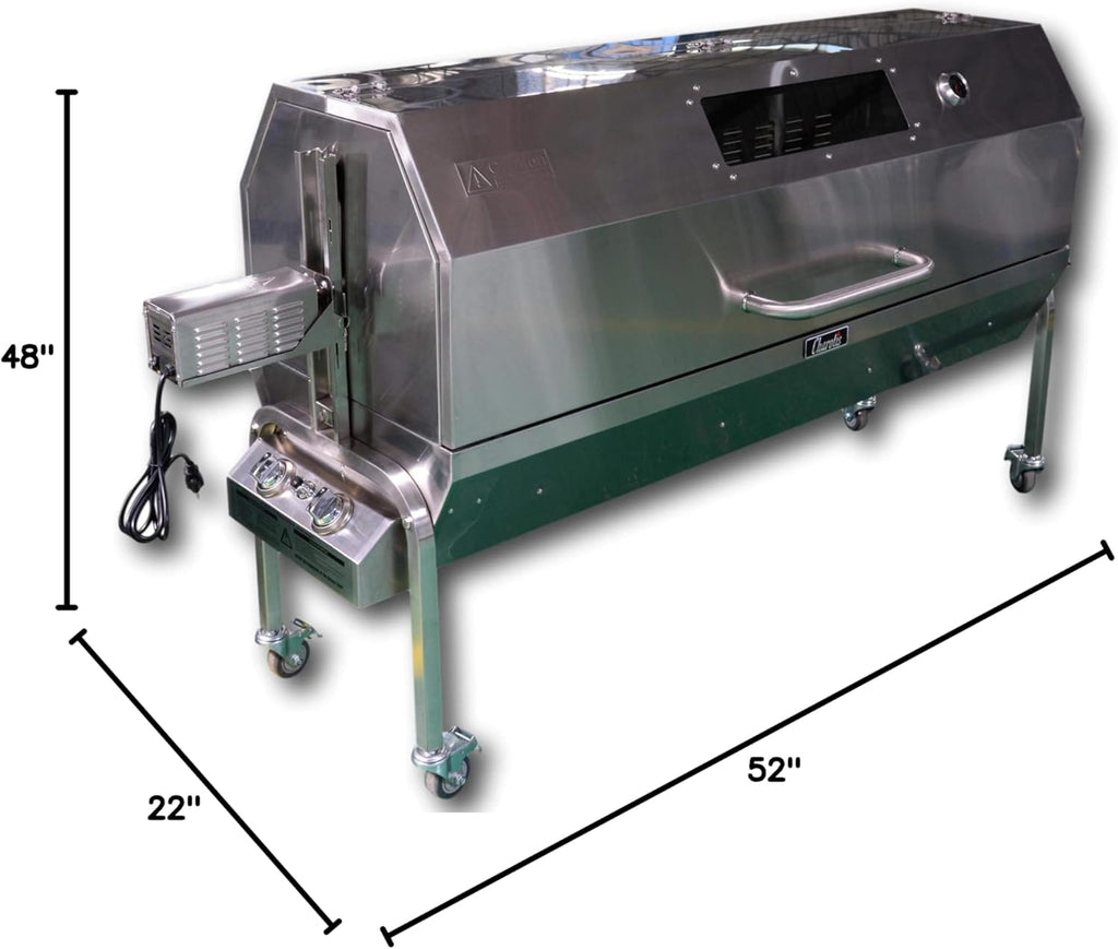 52" Propane/Charcoal BBQ Rotisserie for Whole Pig, Lamb, Goat F996080