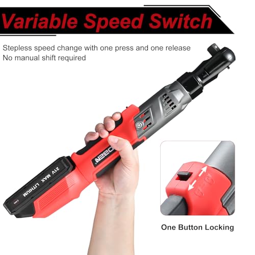 Cordless Electric Ratchet Wrench Set, 3/8" 12V with 2 Batteries and Charger D9199