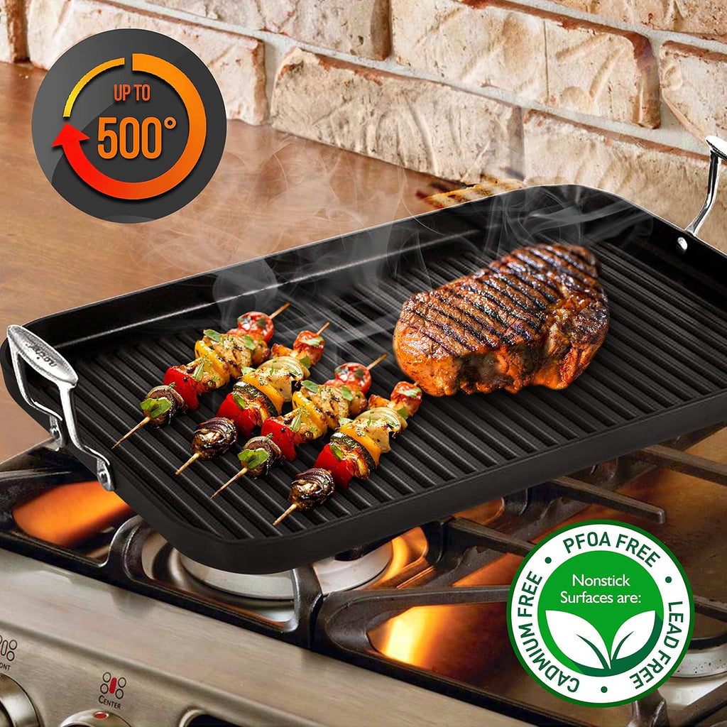Stove Top Grill Pan Double Burner Nonstick A42073