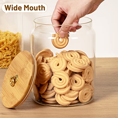 Large Glass Jars with Bamboo Lids for Kitchen Storage Y970