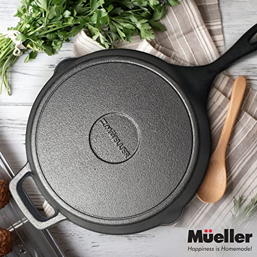 Pre-Seasoned Heavy-Duty Cast Iron Skillet 10-inch with Dual Handles E344013