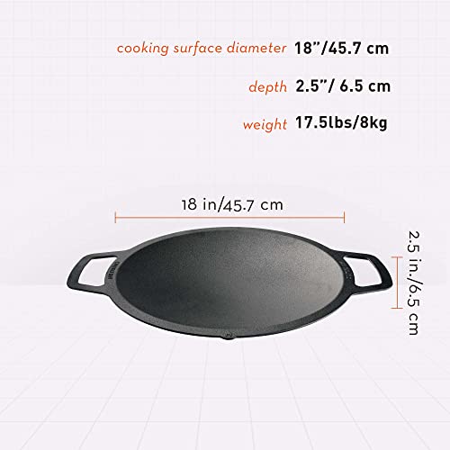 Cast Iron Wok Top for Fire Pit, 18 Inch Stir Fry Pan Y921253