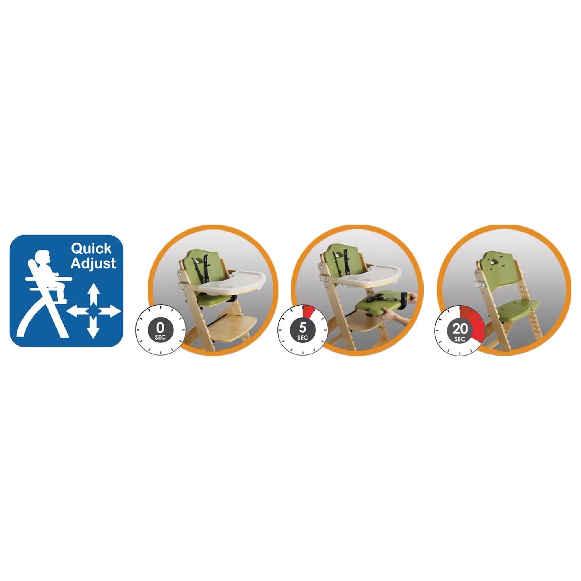 Wooden High Chair with Tray for Babies and Toddlers E36485