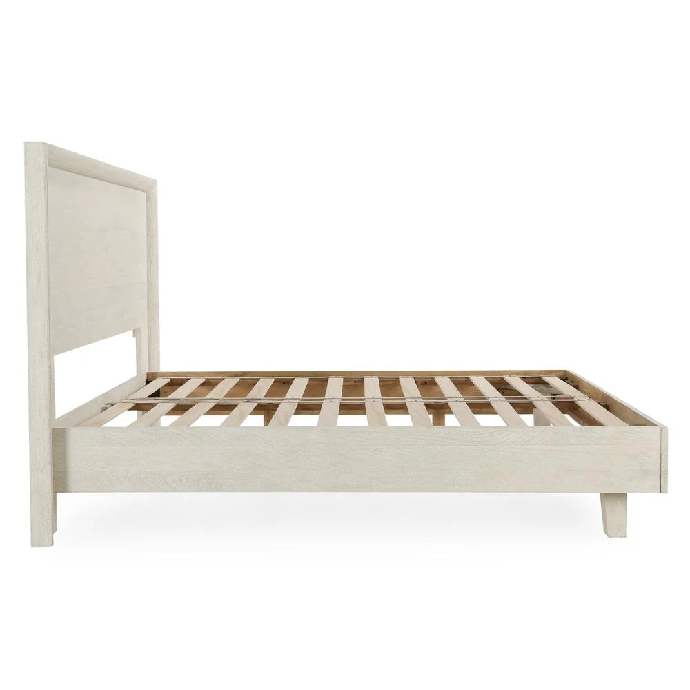 Mango Wood Queen Bed in White T524506