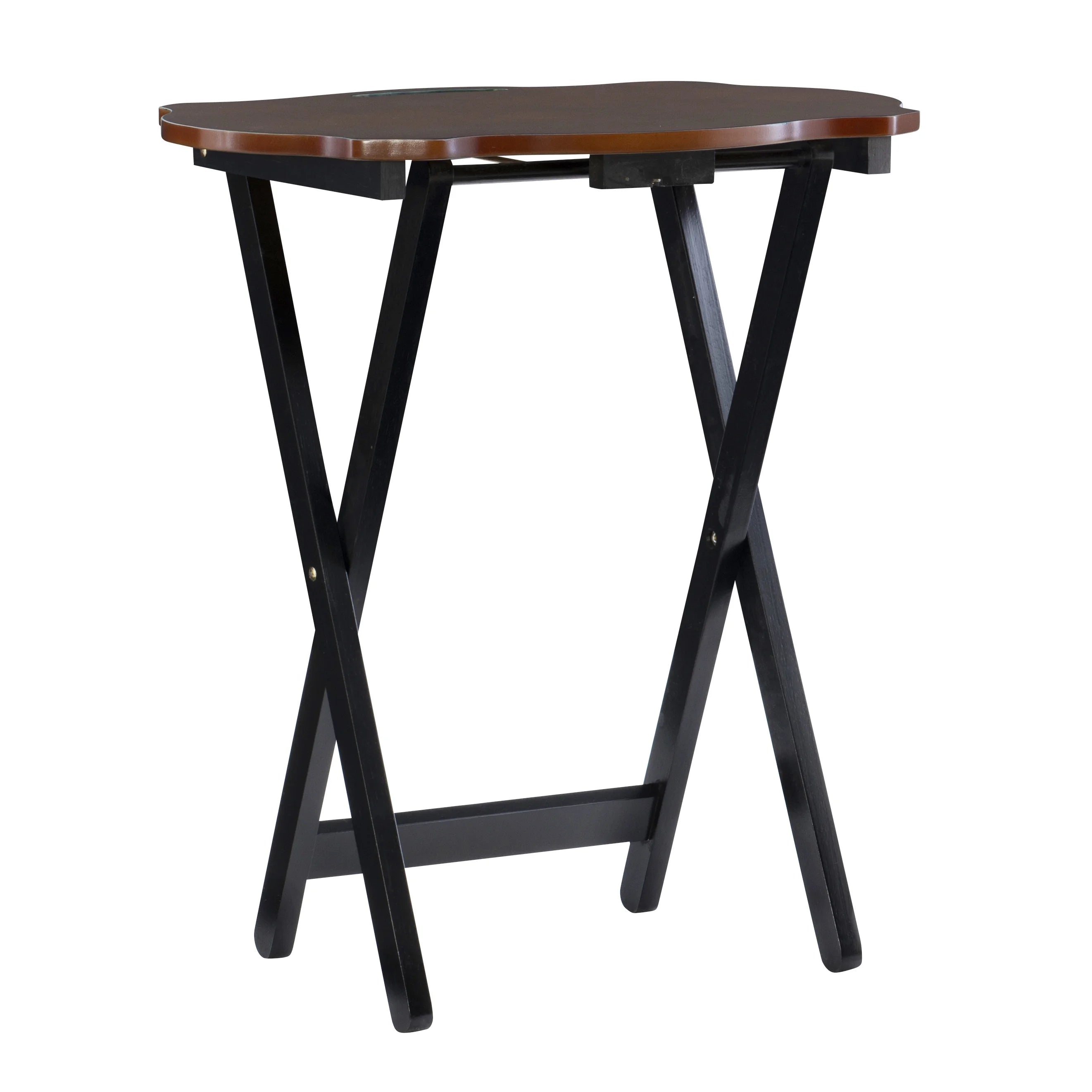Folding Side Table 5-Piece Set with Stand, 26" Tall Y26089