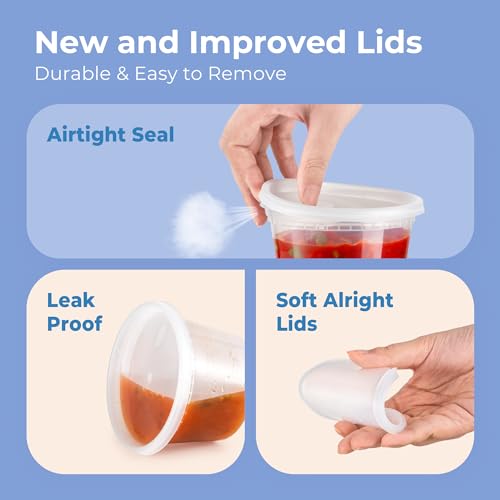 32 oz Airtight Leakproof Plastic Food Storage Containers with Lids, 24 Pack L398