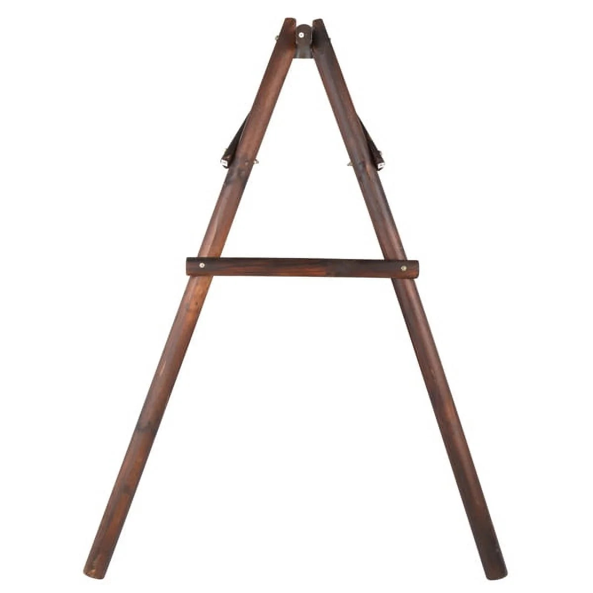 Hardwood Patio Swing with Stand for 2 Person, Carbonized L558