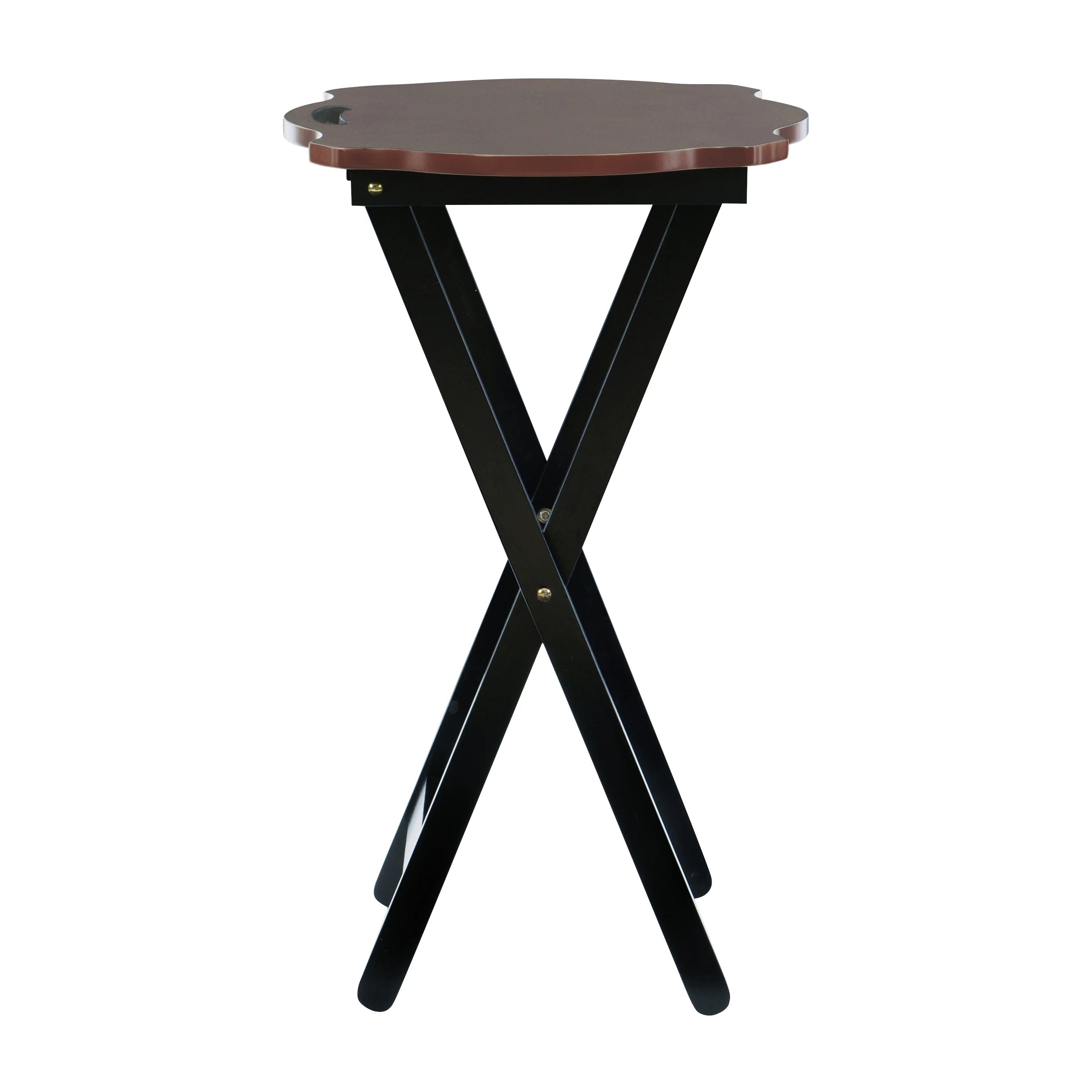 Folding Side Table 5-Piece Set with Stand, 26" Tall Y26089