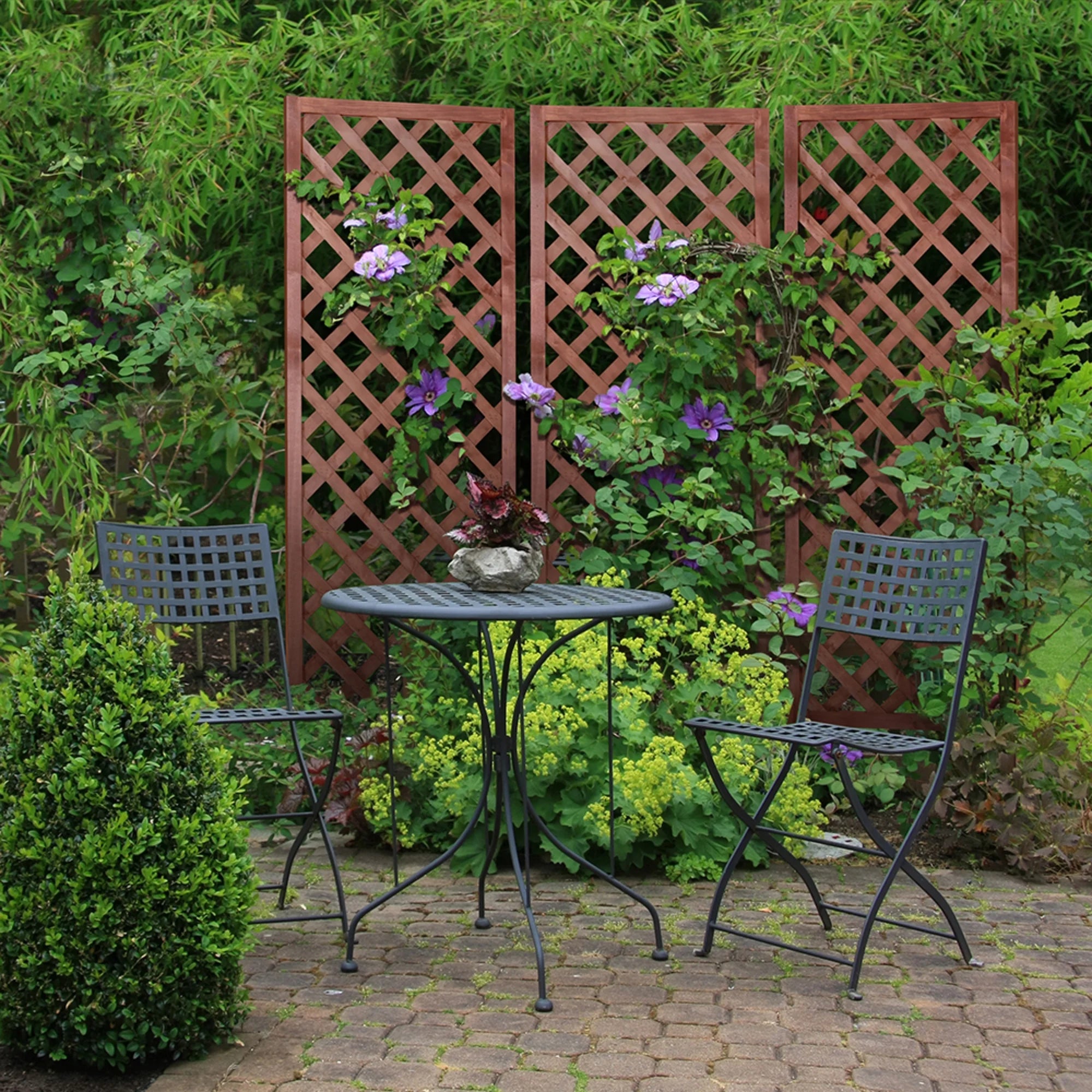 Diamond Lattice Trellis 72 in. Walnut-Tone G214494