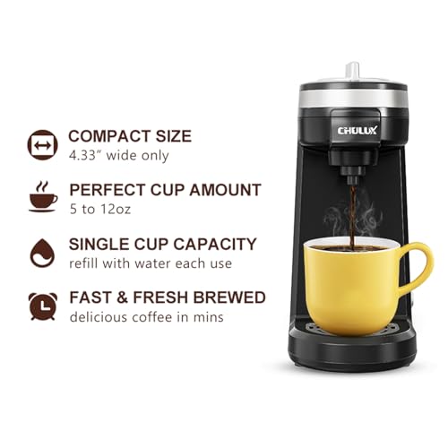 Single Serve Coffee Maker, Red, for K Cup & Ground Coffee J48193