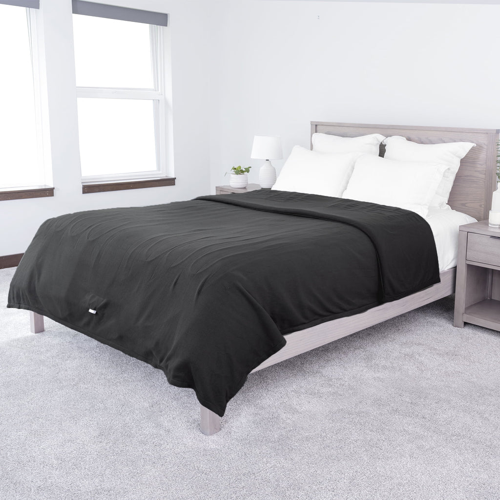 Heated Electric Blanket Full Size Fleece Grey Z325