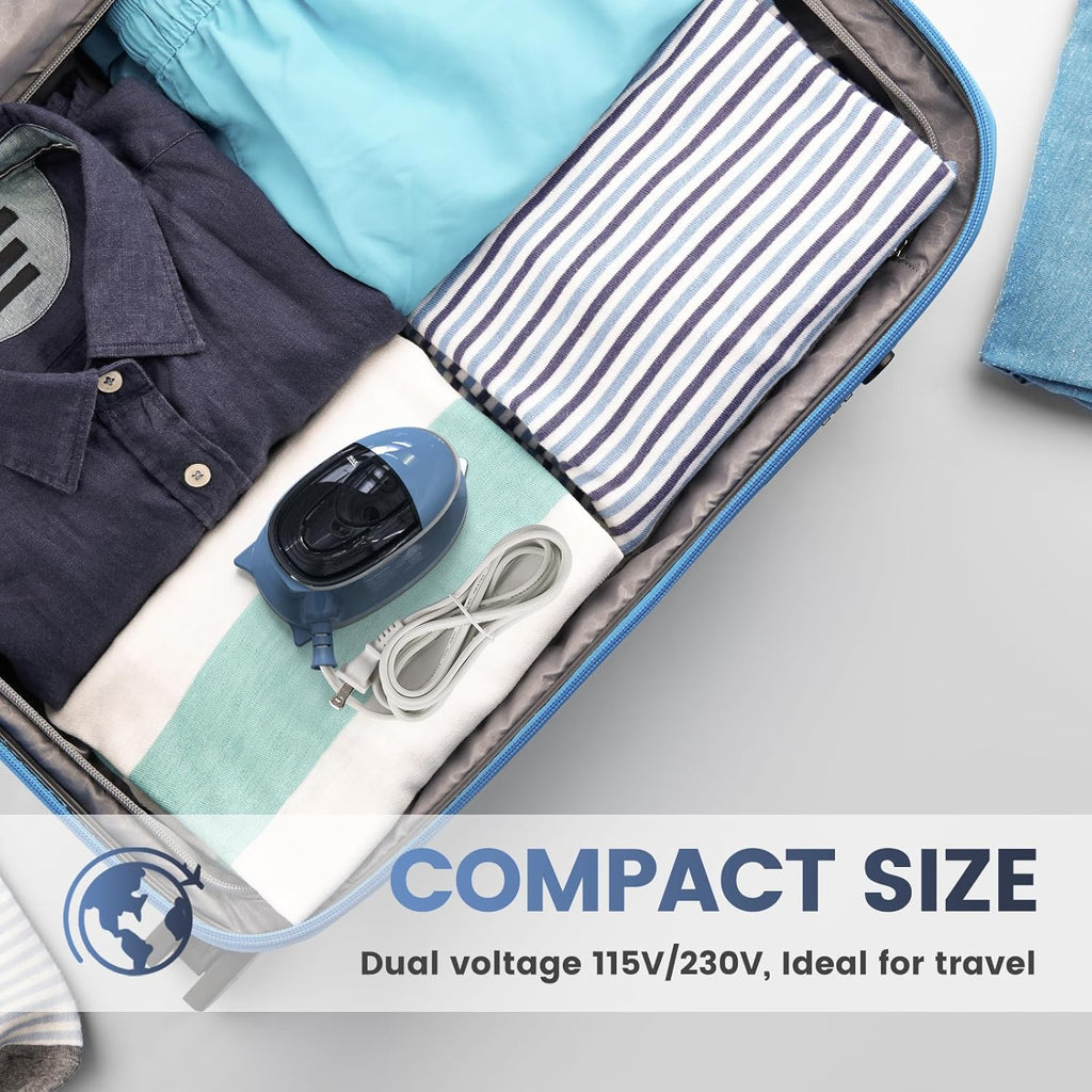 Mini Travel Steam Iron for Clothes with Dual Voltage, Non-Stick Soleplate Z9402