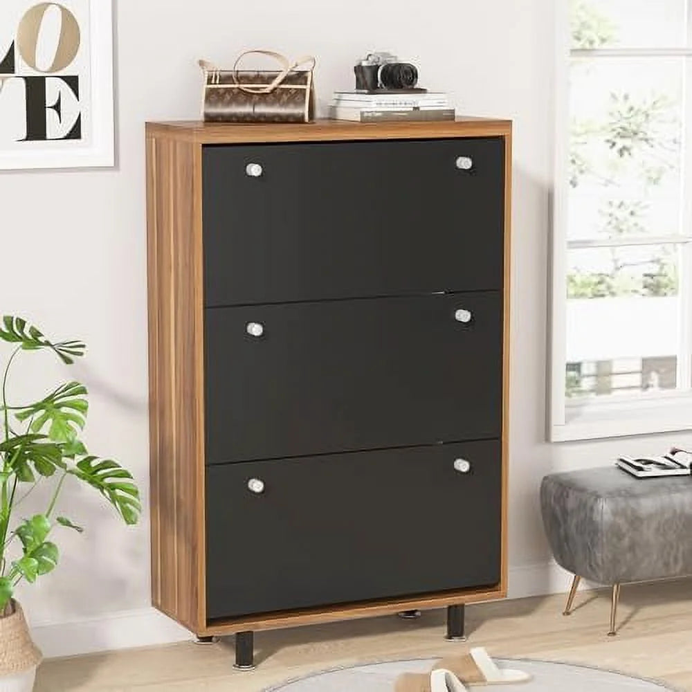 3 Drawer Shoe Cabinet Freestanding Shoe Rack with Flip Door for Entryway Hallway Bedroom J18964