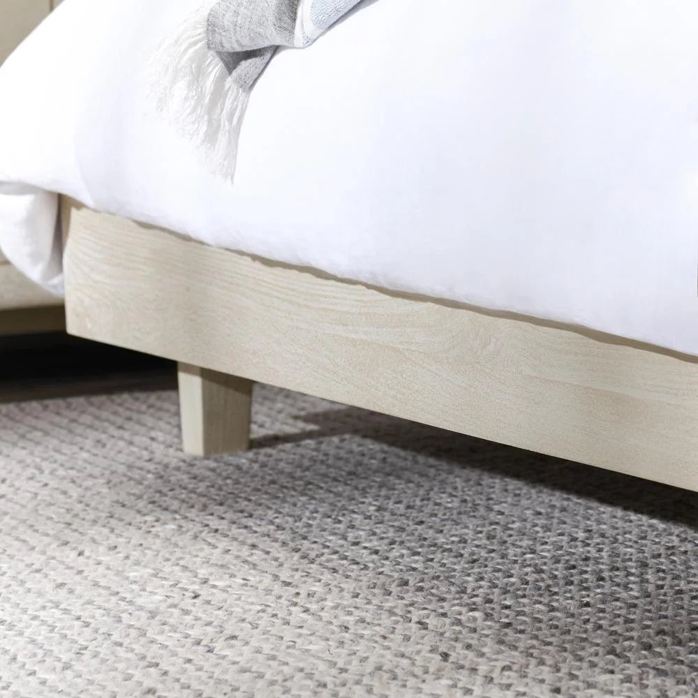 Mango Wood Queen Bed in White T524506