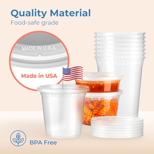 32 oz Airtight Leakproof Plastic Food Storage Containers with Lids, 24 Pack L398