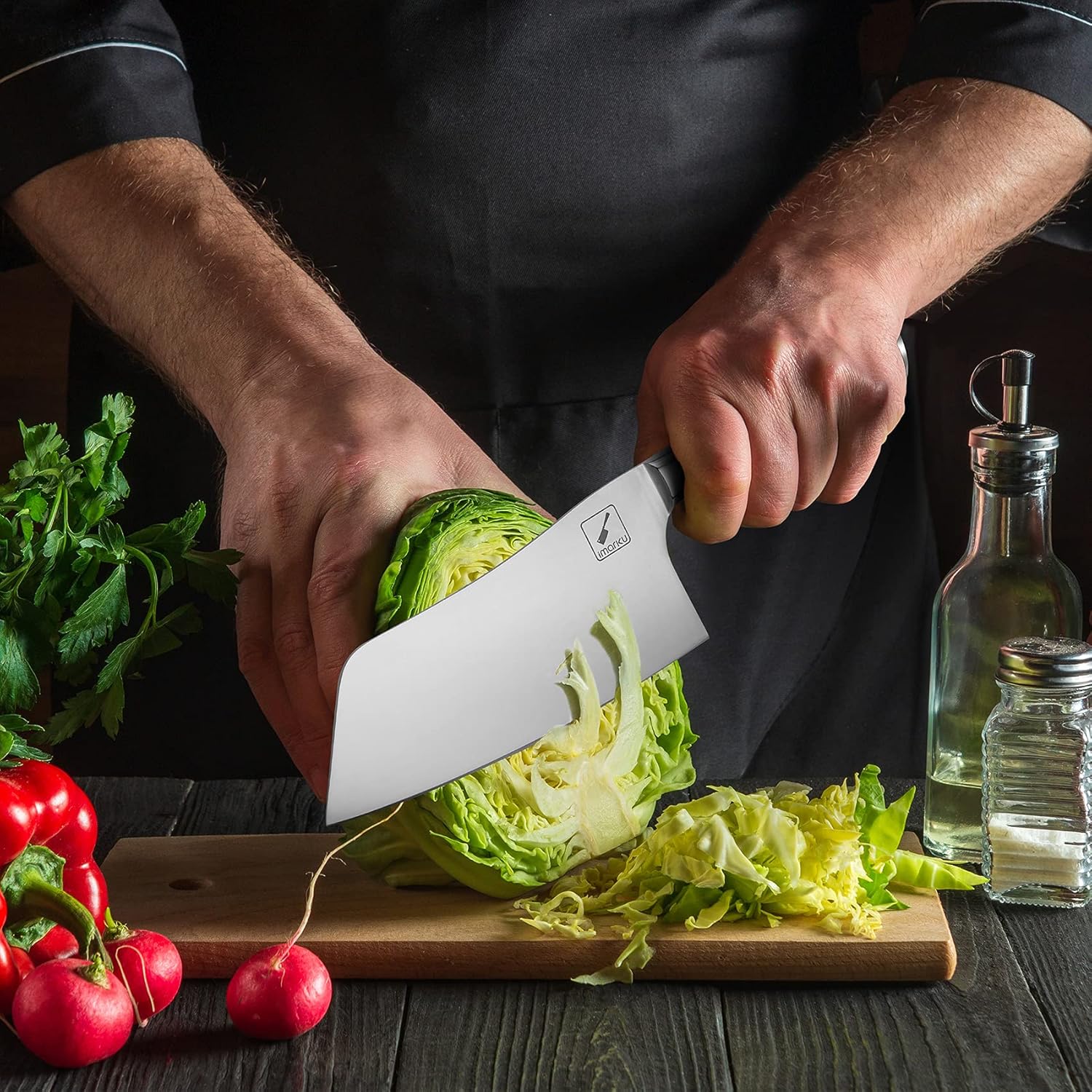 Santoku Knife and Cleaver 7 Inch Kitchen Knife T2078
