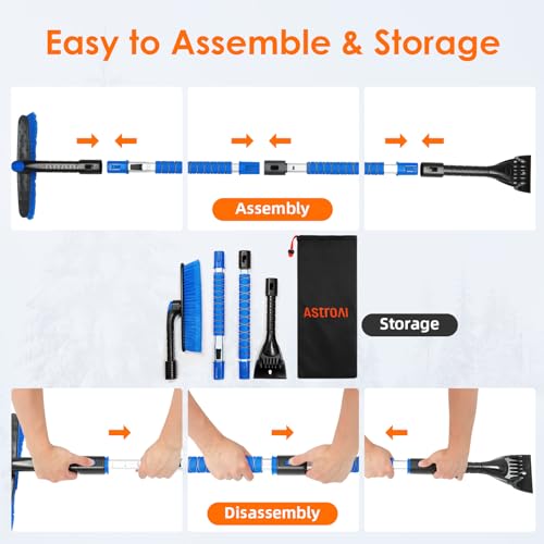 47.2" Ice Scraper for Car Windshield with Extendable Snow Brush M2792