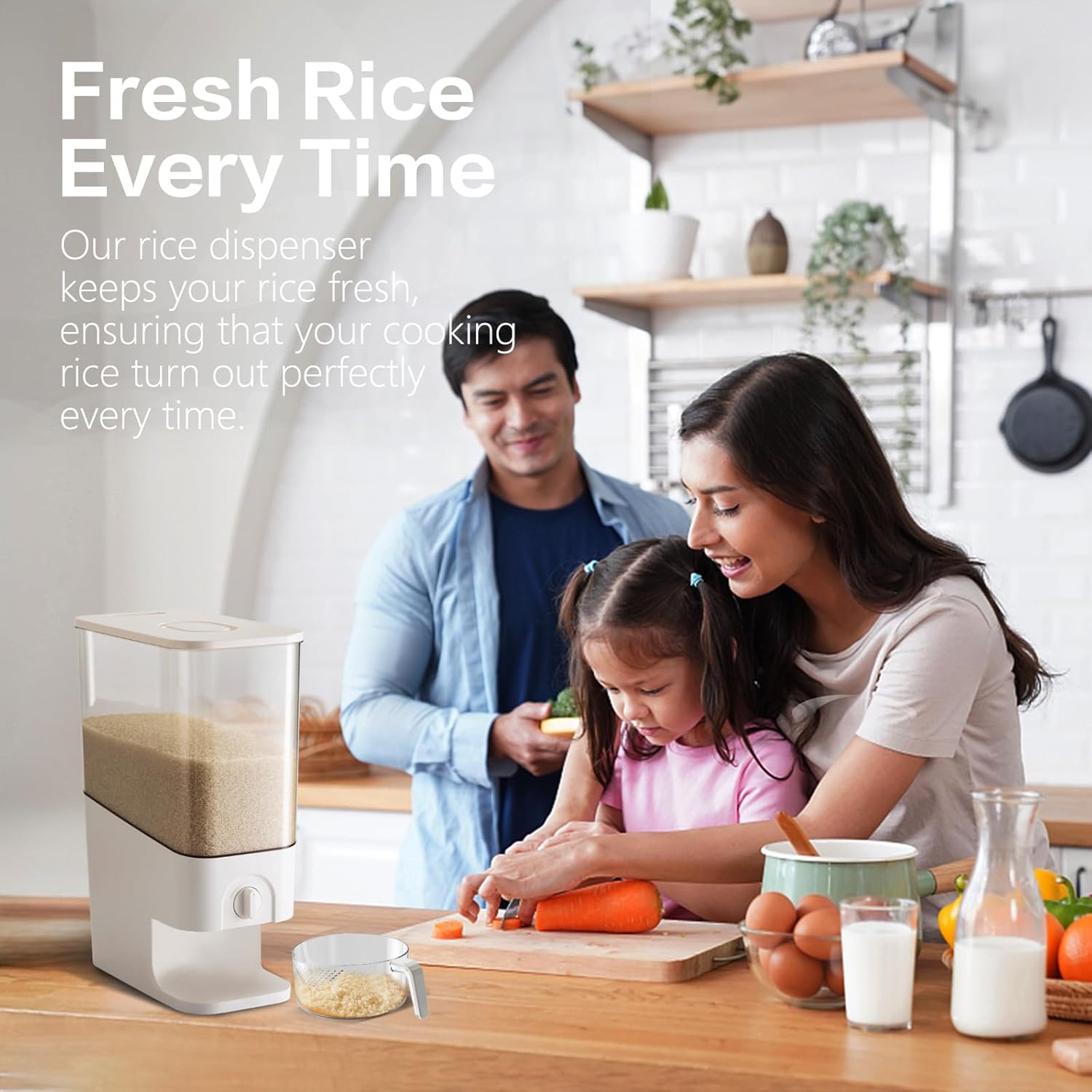 Rice Dispenser 10L Grain Storage Container with Measuring Cup X2157