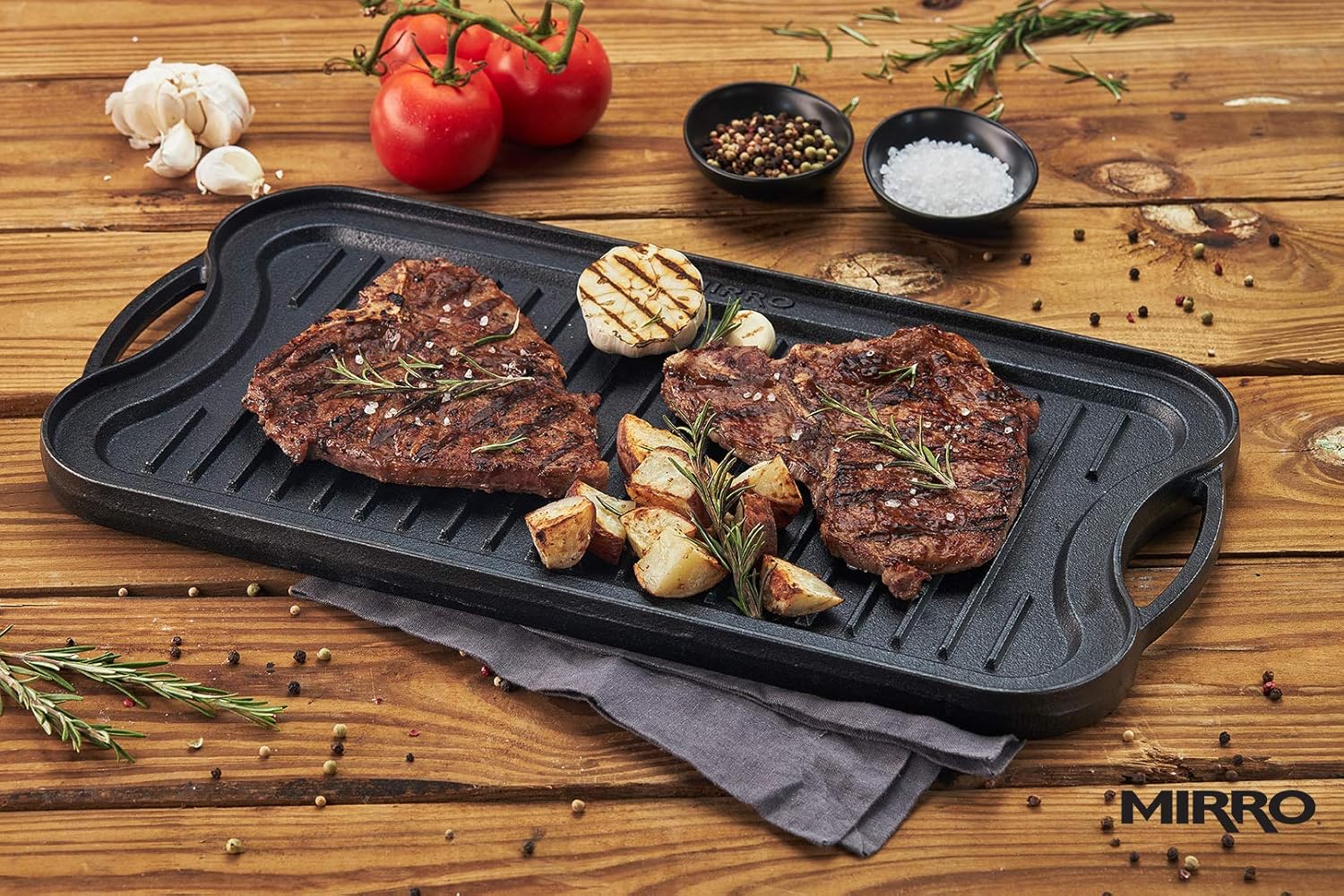 Cast Iron Reversible Grill Griddle with Handles, 20 Inch J386