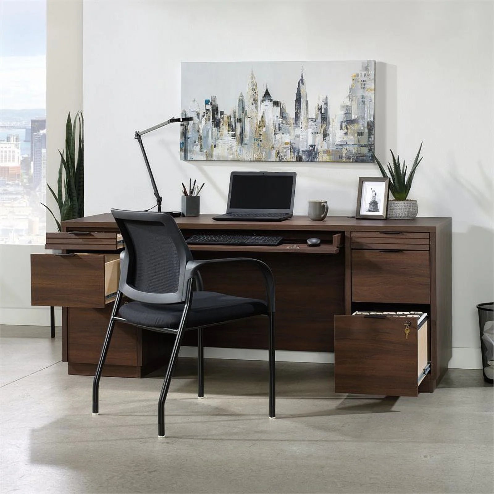 Wooden Computer Desk with Knee Space Y7971
