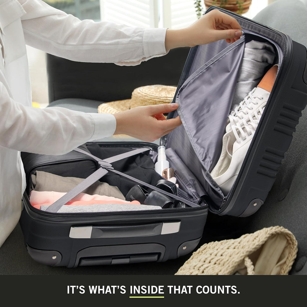 Lightweight Hardshell 4-Wheel Spinner Luggage, 24-Inch Checked W92857