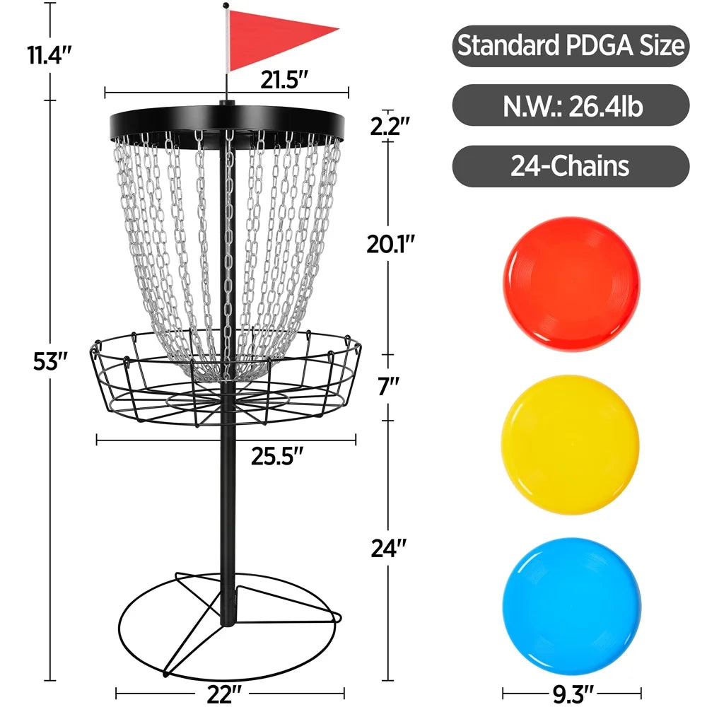 Disc Golf Goal with Carrying Bag and 3 Discs X622263