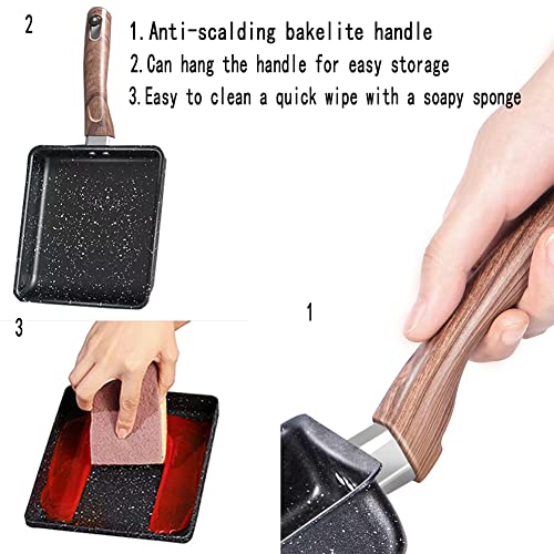 Nonstick Square Tamagoyaki Egg Pan, 6.3 x 7.8 Inch H762254