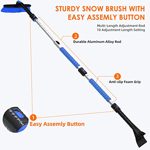 47.2" Ice Scraper for Car Windshield with Extendable Snow Brush M2792