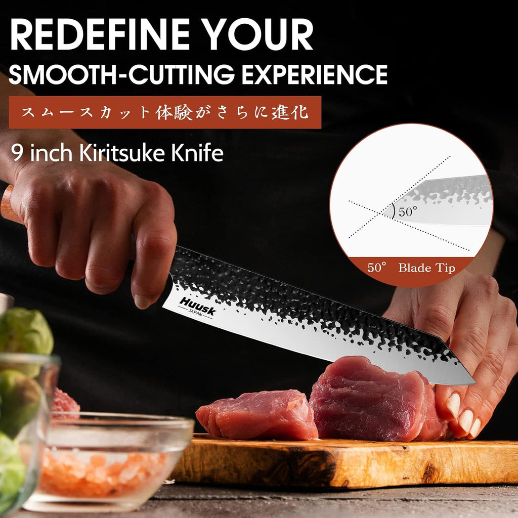 Kiritsuke Chef Knife 9 Inch Japanese Kitchen Knife with Rosewood Handle K3396
