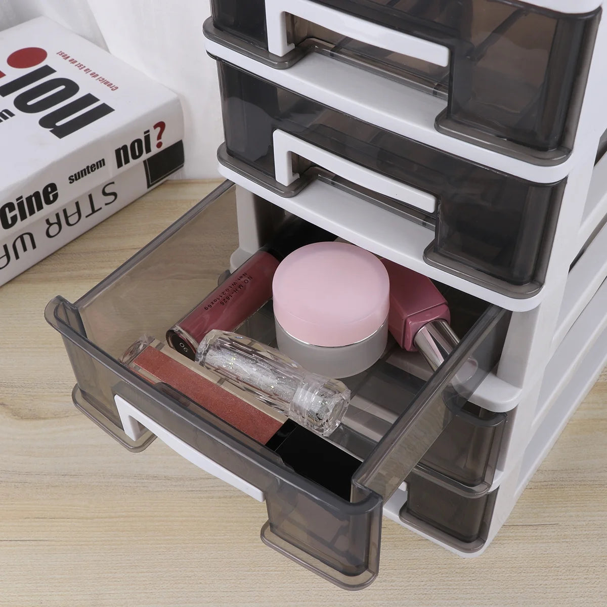 Plastic Five-Layer Storage Cabinet with Drawers F557