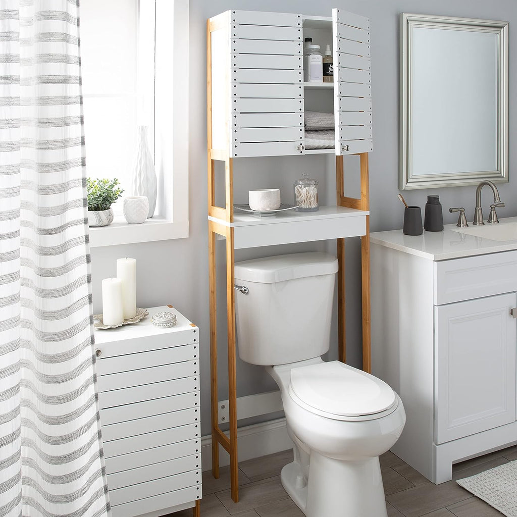 Bamboo 3 Shelf Over The Toilet Bathroom Cabinet O12891