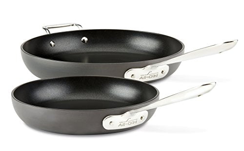 Hard Anodized Nonstick 2 Piece Fry Pan Set 10 and 12 Inch with Glass Lids C346