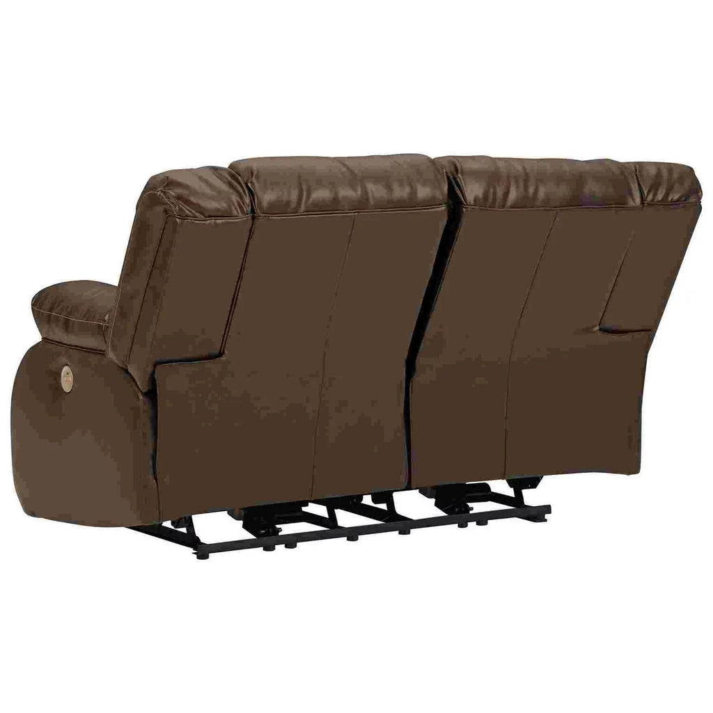 Power Recliner Loveseat with Faux Leather and USB Port, Brown B3275