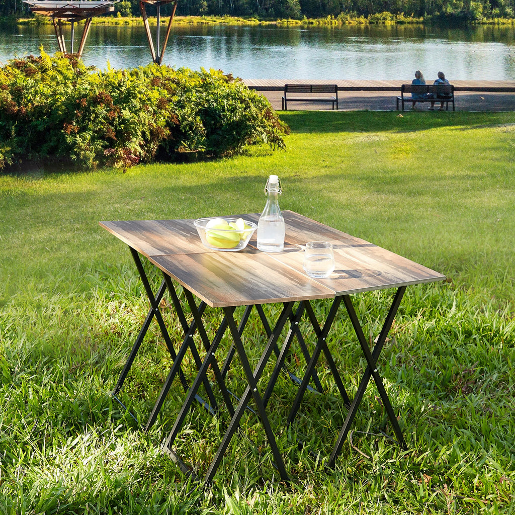 Folding TV Dinner Tables with Stand, Set of 4 for Small Spaces B1477
