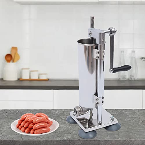 Vertical Stainless Steel Sausage Stuffer, 6Lbs Suction Cup Type Z362