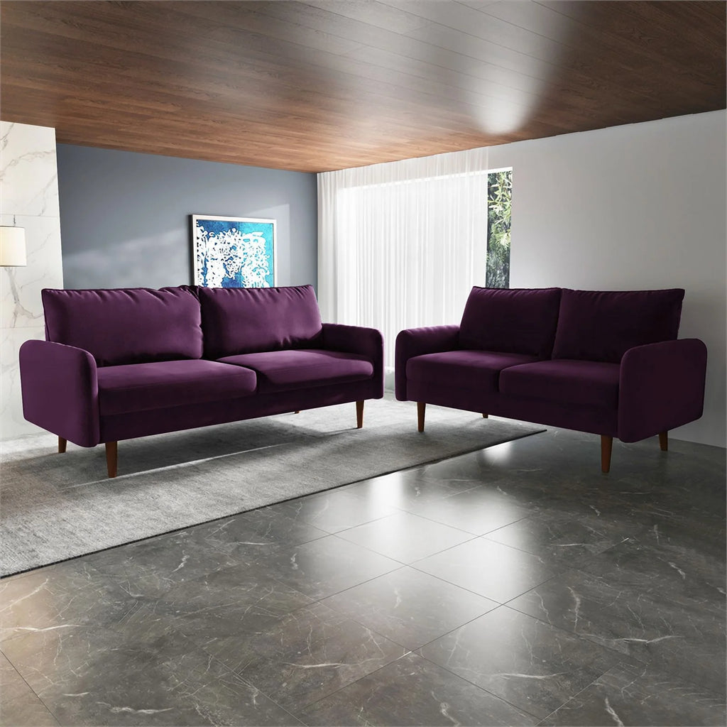 Contemporary 70" Velvet Sofa in Purple I41110