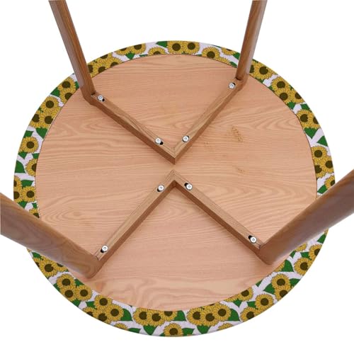 Fitted Round Tablecloth with Elastic Edge, Waterproof Oil-Proof, Fits 40"-44" Diameter Tables Y4601