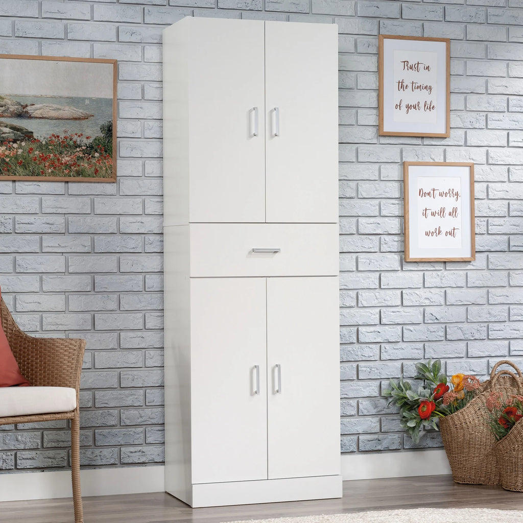 White Engineered Wood Storage Cabinet P848006