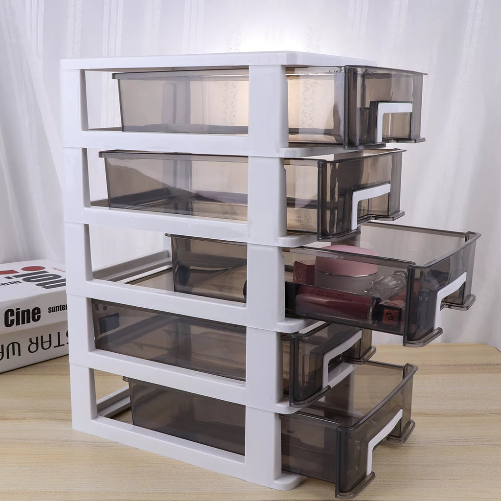 Plastic Five-Layer Storage Cabinet with Drawers F557